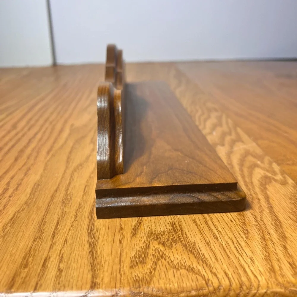 VTG Wood Wall Shelf Plate Groove Display Oak Farmhouse Country Wall Ledge 18